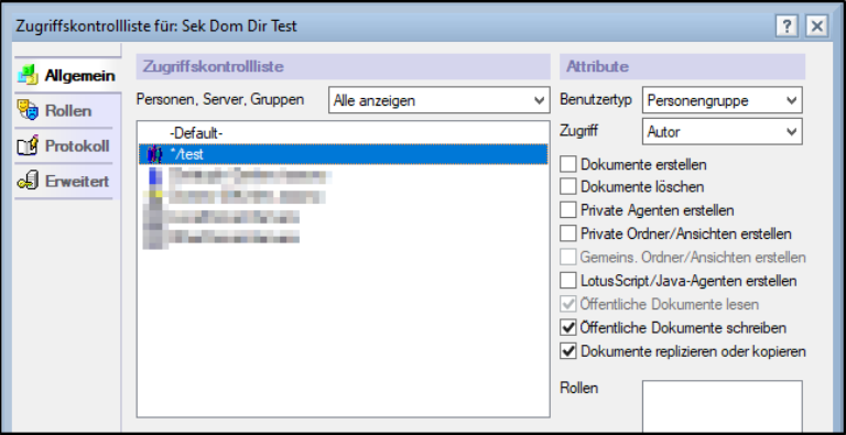 ACL mit Wildcard-Ausdruck für Web-User