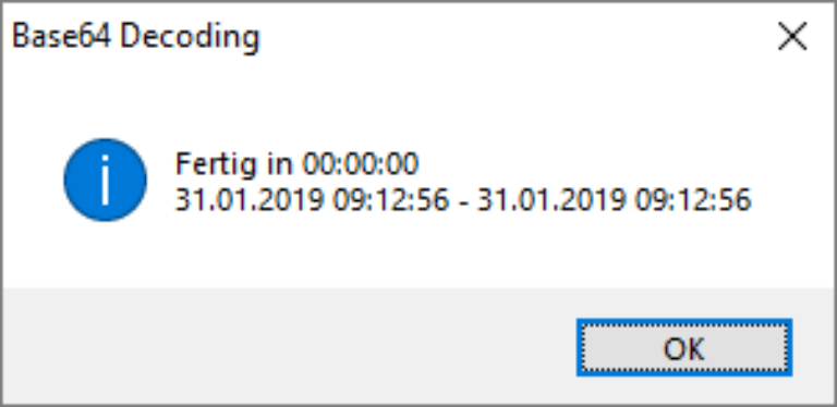 Verarbeitung in weniger als 1 Sekunde