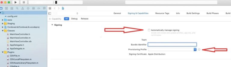Eigenschaften XCode