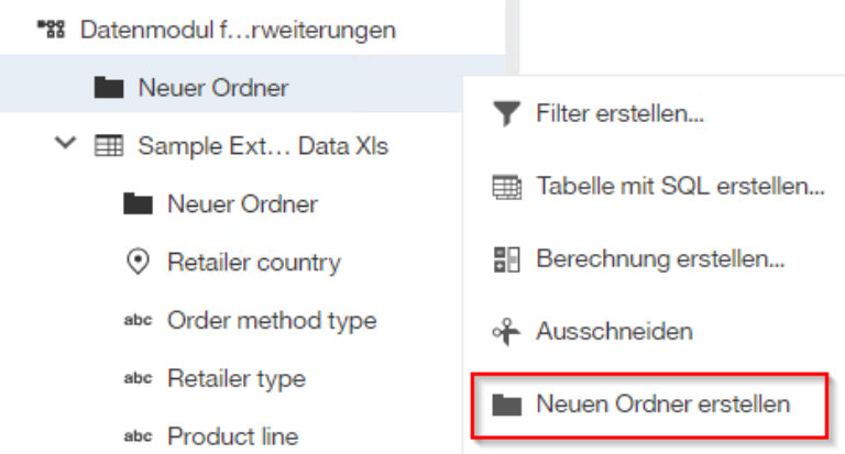 Neuen Ordner im Datenmodul erstellen
