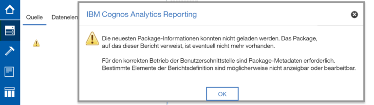 "Die neuesten Package-Informationen konnten nicht geladen werden. Das Package, auf das dieser Bericht verweist, ist eventuell nicht mehr vorhanden. Für den konkreten Betrieb der Benutzerschnittstelle sind Package-Metadaten erforderlich. Bestimmte Elemente der Berichtsdefinition sind möglicherweise nicht anzeigbar oder bearbeitbar."