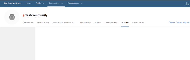 Abb.1 IBM Connections - Im Firefox-Browser werden Dateien in Communitys nicht dargestellt.