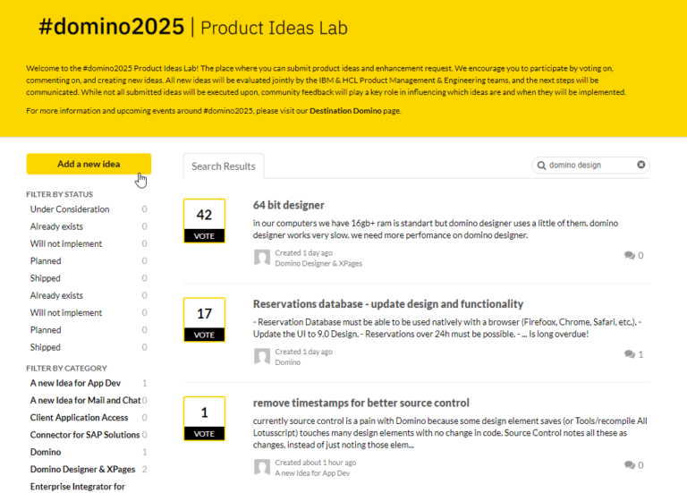 Screenshot | #domino25 | Product Ideas Lab