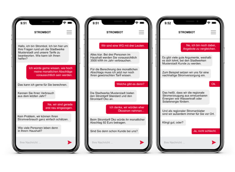 Der gesprächsorientierte Chatbot soll eine natürlich-menschliche Konversation führen und sich den Kontext der zuvor gestellten Fragen und Antworten merken.