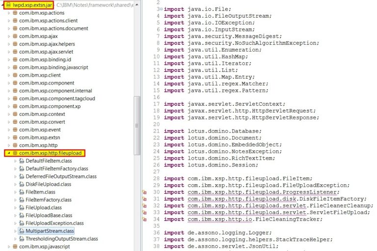 Klasse com.ibm.xsp.http.fileupload.ProgressListener, com.ibm.xsp.http.fileupload.disk.DiskFileItemFactory, com.ibm.xsp.http.fileupload.servlet.FileCleanerCleanup, com.ibm.xsp.http.fileupload.servlet.ServletFileUpload und com.ibm.xsp.http.fileupload.io.FileCleaningTracker konnten nicht aufgelöst werden.