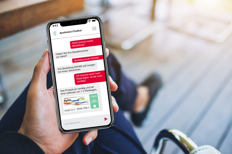 Bestellung rezeptfreier Medikamente mit einem Klick über einen Chatbot.