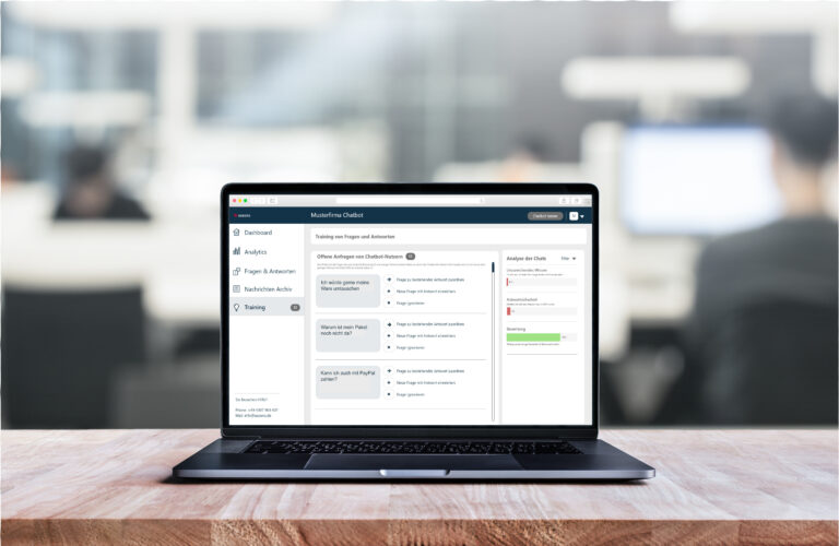 Einfach und schnell lässt sich der Chatbot über ein Dashboard trainieren.