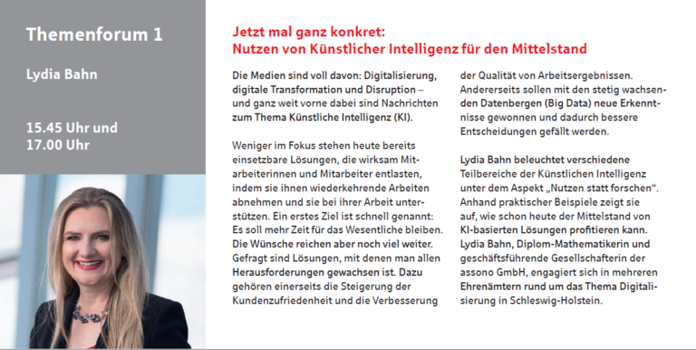 Lydia Bahn als Vortragssprecherin zum Themenforum 1 (insgesamt gibt es fünf Themenforen).