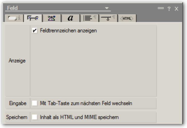 Weitere Feldeinstellungen Proof of Concept