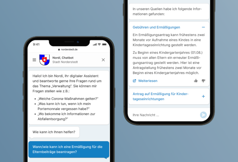 Wenn der Chatbot keine Antwort auf ein Anliegen findet, ist er durch die Anbindung an eine intelligente Suche in der Lage, Wissensdatenbanken, Handbücher oder Webseiten zu durchsuchen.