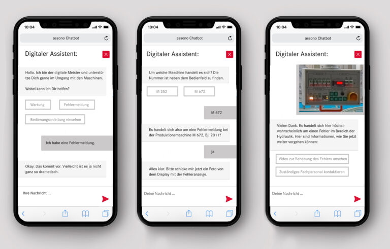Ein Chatbot mit Bilderkennungssoftware vereinfacht die Bedienung und Wartung von Maschinen.