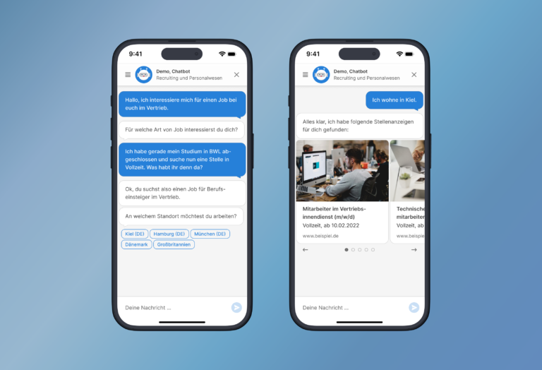 Chatbots können dem potentiellen Bewerber dabei helfen, die passende Ausschreibung zu finden.