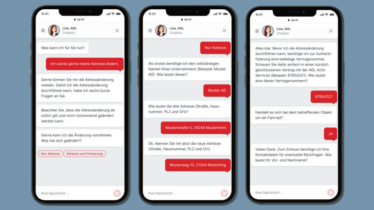 Über Chatbot Lisa können Nutzer ihre Kundendaten selbstständig ändern.