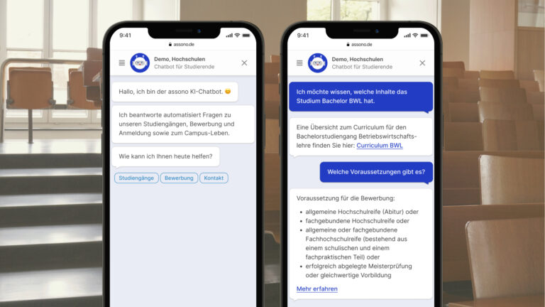 Im Chatbot-Dialog können Studierende selbständig und schnell ihre Fragen klären.