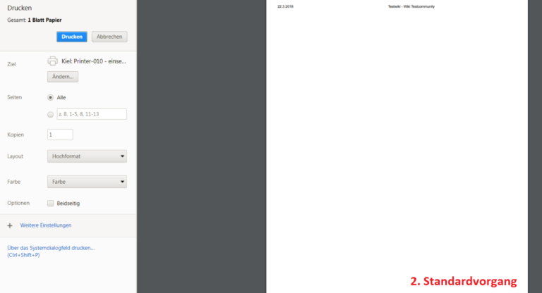 Abb.2 IBM Connections - Im Chrome-Browser werden Wikis nicht korrekt gedruckt.