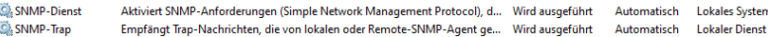 Die Windows-Dienste SNMP-Dienst und SNMP-Trap auf automatisch stellen.