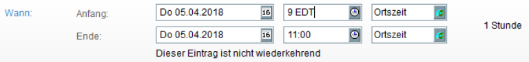 Zeit in anderer Zeitzone eingeben - direkt im Uhrzeitfeld