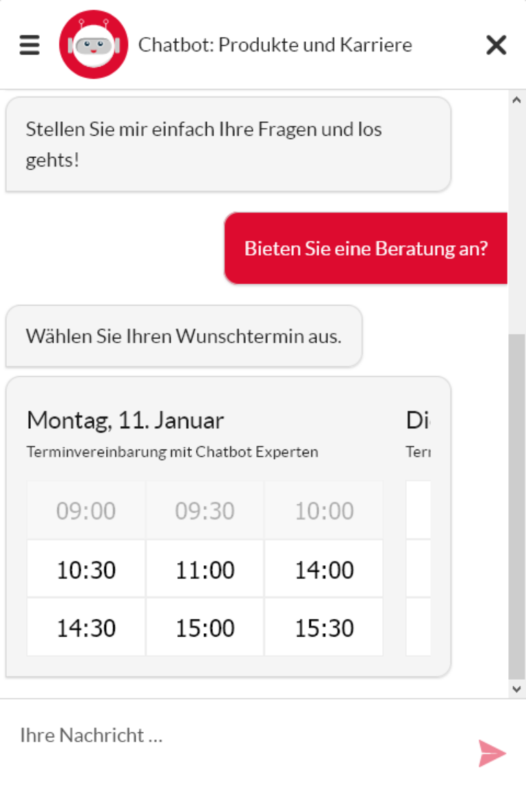 Über Chatbot "asski" auf unserer Webseite können Sie ab sofort Termine für eine kostenlose Erstberatung vereinbaren.