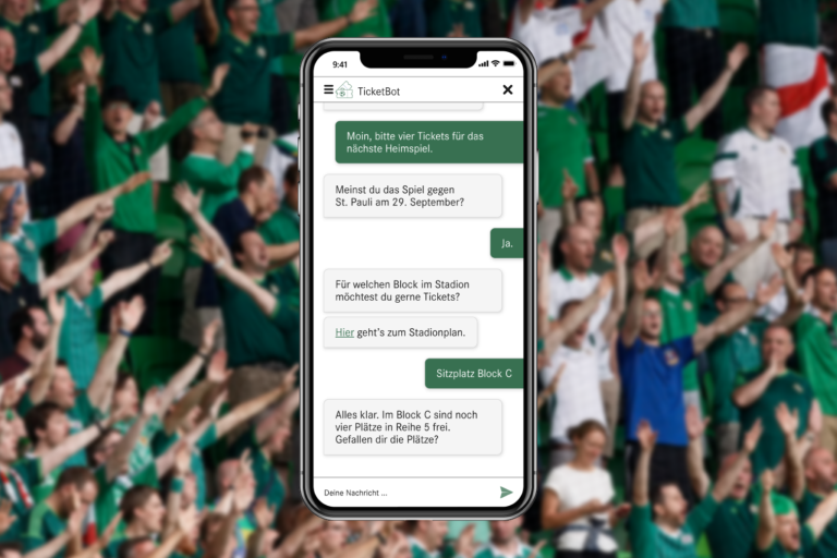 Chatbots können beim Verkauf von Stadiontickets unterstützen.