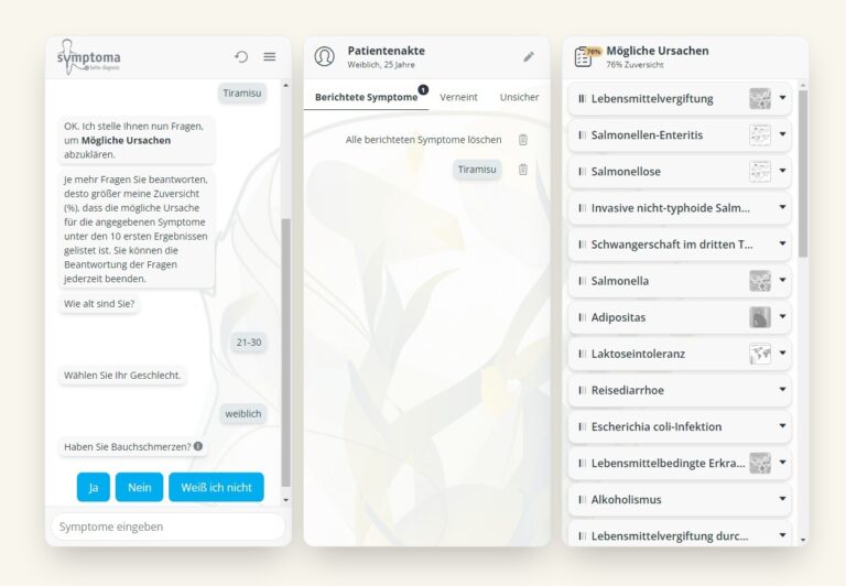 Chatbot "Symptoma" hilft Benutzern dabei, die Ursache für ihre Symptome zu finden.