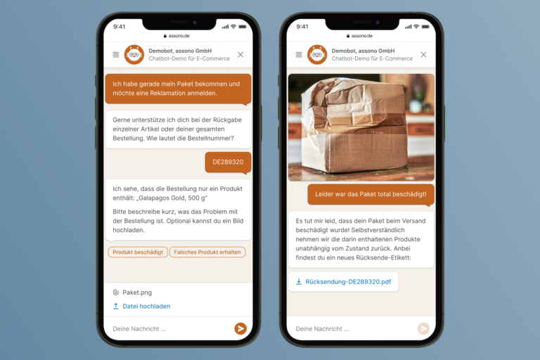 Fragen zu Produkten sind bei weitem noch nicht alles, was ein Chatbot kann: Weitere Features, wie Sendungsverfolgung von Paketen durch den Bot, verbessern das Kundenerlebnis nach dem Kauf.