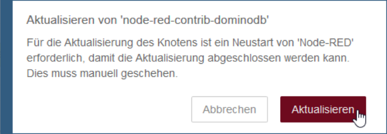 Die Aktualisierung bestätigen