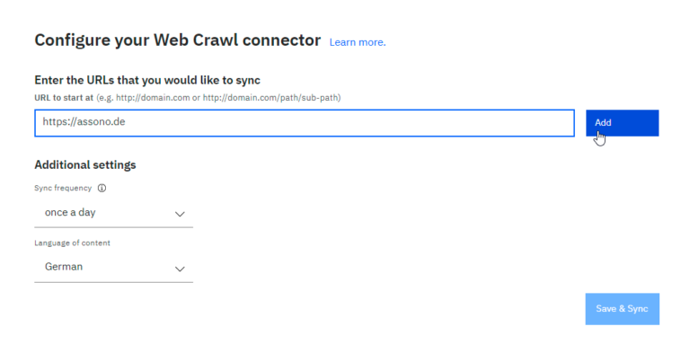 Webquelle wird angebunden und synchronisiert